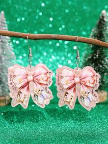 زوج أنيق من أقراط الفراشة البلاستيكية، تصميم إبداعي وفريد، مجوهرات هدية عيد للنساء