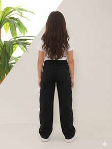 Wide Leg Cargo Juvenile - màu đen - Xem 2