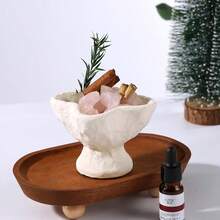 1个禅意风格水泥烛台，无焰香薰蜡烛容器，家居装饰