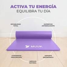 MUUK FITNESS Tapete de Yoga Foamy Antideslizante 150 x 59 cm | Esterilla Ligera de 8 mm con Correa de Transporte| Almohadilla para Rodillas y Codos | Material EVA Resistente, Ligero y Cómodo | Ideal para Ejercicio en Casa, Gimnasio, Parque, Viajes, Meditación y Estiramientos - Morado - Ver 9
