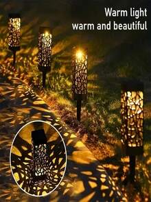10/8/6pcs Solar-Powered Outdoor Lawn Lights With Auto On/Off Sensor, IP44 High Quality Landscape Lighting, 500mah,Solar Garden Lights With, For Pathway, Patio, Yard, Camping, Driveway - Energy-Efficient LED Landscape Lighting, Solar Garden Lights Outdoor High Quality, Pathway Illumination, Patio Decor, Sleek Design, Durable Plastic, Weatherresistant Construction, Patio Decorators, Minimalist Design, Longlasting Material, Home Gardeners, Walkway Accent, Outdoor Decor Enthusiasts, Backyard - 暖光 - 查看 2