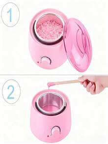 1 pieza Fundidor de cera para depilación + 1000g Cera dura multicolor para depilar - Olla de cera rosa caliente - Ver 5