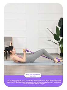 1pc Multi-Function Leg & Foot Resistance Band, Sit-Up Pull Rope, 6-Tube Foot Pedal Resistance Trainer, Workout Fitness Equipment - Multicolor - View 8