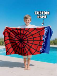 Personalized Kids Beach Towel, Summer Birthday Gift, Summer Vibe, Girls Beach Trip, Customized Beach Towel, Swimming Pool, Beach Decor - Multicolor - View 5