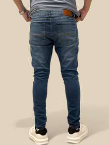 Men's Slim Fit Premium Denim Jeans With Elastane Lycra - 阿祖爾鋼鐵 - 查看 5