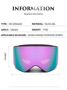 1副全新宽视野双层成人雪镜，夜视圆柱形宽视野雪镜，适用于登山、滑雪、滑雪装备、近视防护眼镜 - 彩色 - 查看 10