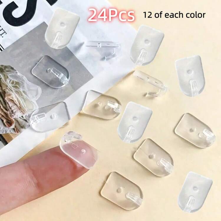 2/9/10/18/24/36/45/50/60/72个迷你粘钩，适用于室内/室外装饰，可移除且不留痕迹，适合圣诞节、万圣节、新年庆祝活动，易于安装的塑料夹，多用途挂钩 - 彩色 - 查看 27