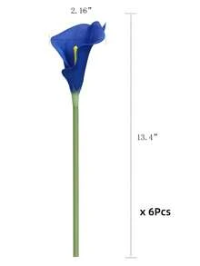 MEHELANY 16/12/9/6支 藍色人造馬蹄蘭，35cm，PU材質，人造花，馬蹄蘭人造花束，適用於居家婚禮裝飾、室內外裝飾、花園裝飾、派對裝飾、波西米亞風裝飾、節日派對裝飾、母親節生日慶祝、日常禮物 - 藍色 - 查看 7