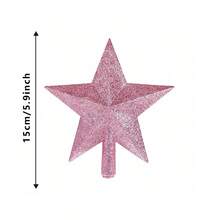 4pcs Cute Christmas Tree Topper Star Ornaments, Colors: Pink, Gold, Silver, Red - Pink Christmas Tree Top Five-pointed Star - View 9