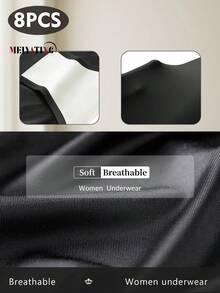 8pcs/Pack Women High Waist Seamless Panties, Shapewear Sculpting Briefs, Lightweight For Summer