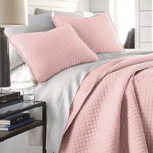 Full/Queen Quilt Bedding Set, Microfiber Quilts Queen Size, Coverlet, Stain & Pet Hair Resistant Bedding, Full Size Bedspread With 2 Pillow Shams, Bone, 2025 - 17 - 淡粉紅色 - 查看 9