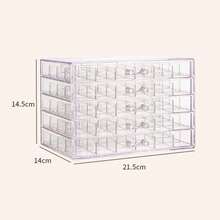 1 pezzo Scatola portaoggetti gioielli con 120 scomparti, grande capacità, organizer per cassetti trasparente a prova di polvere per anelli, orecchini, collane