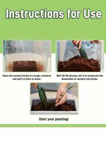 1/2/4/6/8/10pcs Compressed Coconut Fiber Bricks - High Nutrient Coconut Fiber Shell Matrix Covering, PEAT MOSS Soil Mixture, For Gardening, Seed Germination And Plant Growth, Suitable For Indoor And Outdoor Use, Indoor Planting Medium | Natural Appearance | High Nutrient Soil, Coconut Fiber Bricks - Natural Coconut Shell Bricks - View 10