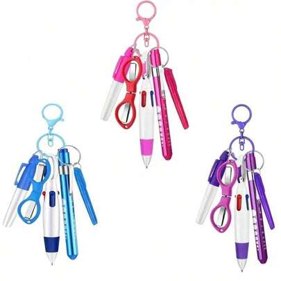 1/2/3 Sets/6/12/18 Pcs Nurse Pen Set Badge Reel Holder Accessories Clip - Retractable Nursing Ball Pen Permanent Marker Highlighter Foldable Scissors Work Student Office Hospital Nurses Coworkers