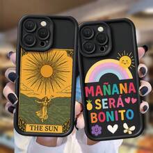 [Teléfono] Funda con diseño de piña, corazón y escalera, compatible con 14 Pro, 13 SE (2022), 12, 11, 6S Plus, 15, 8, XS, 6 (2020), 5, XR y X. Diseño con forma de corazón, material suave de silicona. - Colores mixtos 1 - Ver 3