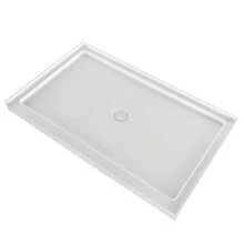 Shower Pan, 60″ L X 36″ W Single Threshold Shower Base, Rectangle Acrylic & PVC Showering Base In White, Slip-Resistant Showering Pan Bases With Drain & Cover For Bathroom, Center Drain Location - 60″ L X 36″ W Center Drain Location - View 8