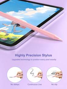 90mAh Battery Powered High Precision Stylus Pen, Compatible With IPad 10/11 (A16), 7/8/9 Gen 10.2", IPad Air 4/5 10.9", Air 11 M2/M3, IPad Pro 11", Air 13", Pro 12.9" (2018-2022), Pink - Pink - View 3