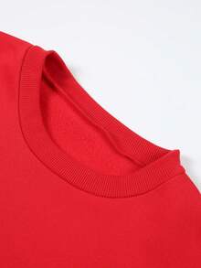 2025Women's "STRONGER Than The Storm" Motivational Crew Neck Sweatshirt - Vibrant Green Casual Pullover With Heart Accents, Cozy Fall Winter Machine-Washable Top, Ladies SweatshirtsSoft And Breathable,Gentle On The Skin,Snuggly,Long Sleeve Tops,Tops,Hoodies - 紅色 - 查看 6