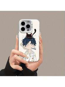 a la UE (DE y ES) Funda de teléfono de pareja de gatos para hombres y mujeres, adecuada para iPhone 16 Pro Max, funda de teléfono de alta calidad para iPhone 15pro/14Pro/13 Pro/12Pro unisex, resistente a golpes, resistente a arañazos, funda de teléfono de alta calidad. - Negro - Ver 6