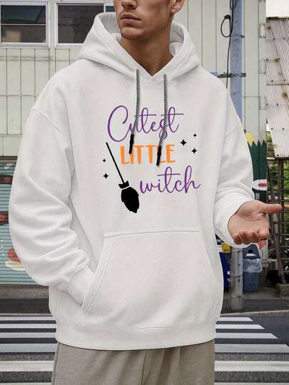 Sudadera de Halloween con patrón musical de bruja y malvado para hombres y mujeres - Impresión de pequeña bruja linda, estilo de suéter suelto, tela beige amigable, adecuada para fiestas temáticas y atuendos casuales, suéter casual en capas (lavable aáquina) - Disponible enúltiples colores, para atuendos a juego de parejas, sudadera de Acción de Gracias, sudadera, sudadera divertida, sudadera, sudadera divertida, sudadera para hombres, sudadera para hombres, ropa de hombre, sudadera de Halloween