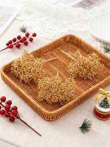 1 bukiet sztucznych złotych liści, materiały na wianek DIY, dekoracja ślubna, dekoracja domu, prezent na walentynki, prezent noworoczny, opakowanie na cukierki, dekoracja tortu urodzinowego, dekoracja świąteczna do domu i biura, dekoracja stołu, centralny element świąteczny w stylu rustykalnym, dekoracja kuchni i jadalni, jesienna dekoracja domu, dekoracja zimowa, dekoracja na Halloween, dekoracja świąteczna, prezent urodzinowy - Złoto 2 - Zobacz 6