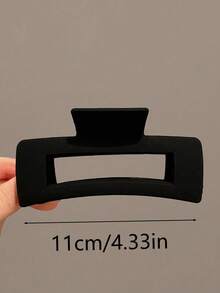 1 Pcs Random Women Large Black Square Plastic Hair Claw Clip, Fashionable And Versatile With Simple Style And Elegant Elegant For Daily Wear, Parties, Work And Vacation, Good For Braids, Buns, Casual And Formal Occasions, Makeup And Outfits Matching,Cat Ears Hair Clips Hair Jaw Clip Hair Clamps Hair Clutch Hair Catcher Clip Fall Winter Hair Accessories For Women - 黑色 - 查看 3