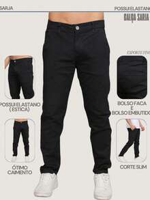 Men's Twill Pants Kit Men's Pants With Lycra Elastane - BLACK - BEIGE - View 3