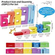 Math Number Blocks 1-10, STEM Stacking Toys With 30 Challenges, Learning Games Educational Toy Gift For Kids Ages 3-6