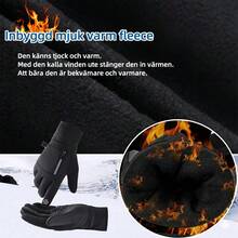 Winter Unisex Outdoor Cycling Gloves Non-Slip Touch Screen Waterproof Windproof Sports Ski Thermal Thermal Lined Anti-Slip Touch Screen Compatible Warm Gloves, Anti-Slip Silicone Grip For Outdoor Cycling, Driving, Autumn/Winter, Motorcycle Riding Equipment Accessories - Black - View 5