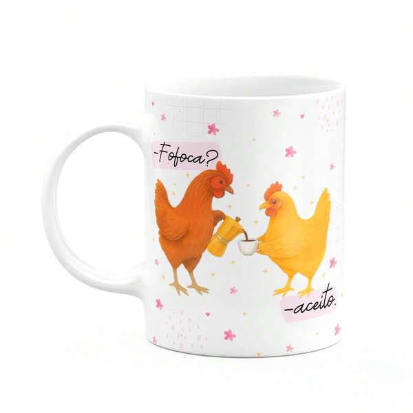JPS INFO Caneca Divertida Amizade - Fofoca? Aceito - 325ml