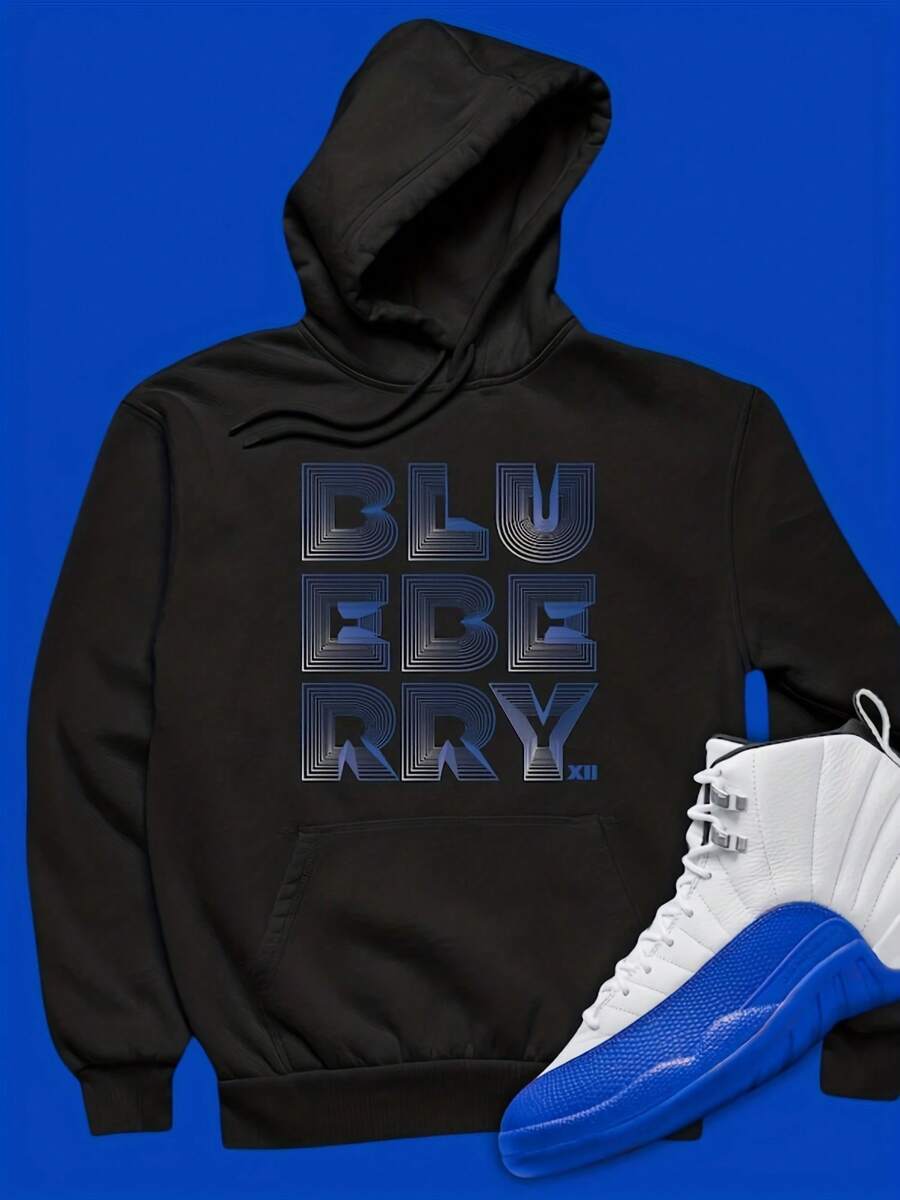 Blueberry 12 3D Black Hoodie Matching 12 Blueberry,Autumn/Winter Hoodie Autumn Set - 款式21 - 查看 1