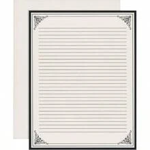 Papel clsico - papel de estilo antiguo - perfecto para escribir poemas, cartas y letras de canciones, Crema, Paquete de 48 - inicial - Ver 8