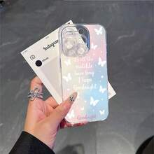 CLEAR  CASE Butterflies And A Goodnight Wish With StarsCompatible With  11 To  17 Models The Cases Lens Protection Function Ensures The Camera Remains Undamaged During Shooting  Guaranteeing Image Quality - Clear - View 5