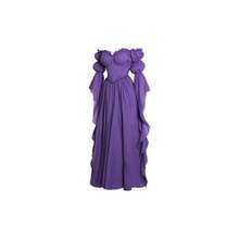 Vestido de disfraz medieval y renacentista, vestidos de época victoriana y regencia para mujeres - Grande / Extragrande + Morado - Ver 2