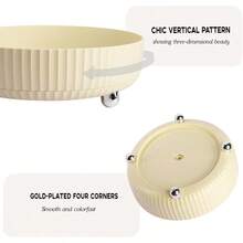 Makeup Perfume Organizer Tray 360 Degree Rotating Lazy Susan Skincare Lotion Organizer Spinning Cosmetics Storage For Dresser Vanity Bathroom Countertop Small Beige - Beige - View 3