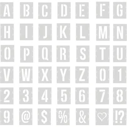 42pcs Letter Stencils For Painting Set, 3 Inch Reusable Letter Stencils Template Alphabet Numbers And Symbols For Painting On Wood Canvas Rock Sign Wall Art Fabric Signage