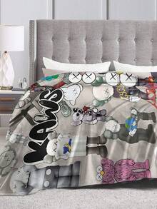 Kawss Kawaii Kaw  Blanket Flannel Blanket, Super Comfortable Winter Warm Blanket Summer Air Conditioning Blanket, Soft And Light Bed Sofa Decoration, Not Easy To Shed, - 黑色 - 查看 6