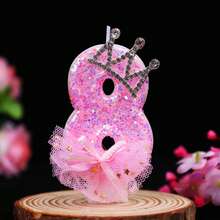 1 Nến sinh nhật kiểu công chúa màu hồng, Nến số đính sequin vương miện thanh lịch - Trang trí bánh đẹp mắt cho tiệc sinh nhật, đám cưới, cầu hôn, kỷ niệm, món quà bất ngờ tuyệt vời dành cho cô ấy - Nhiều màu - Xem 5