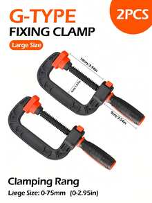 2/5Pcs Woodworking Clamp, G-Clamp Set For Woodworking, 0-50/75mm (0-2/3Inch) Jaw Opening, Reinforced Plastic Heavy-Duty With Quick-GRIP Strong Clamping Force & Rubber Padded Jaws, Ideal For Home DIY/Furniture Assembly/Household Clamping Projects - Multicolor - View 14