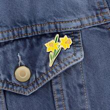 Birth Month Flower Enamel Pin - Elegant Brooch For Women's Accessories - Unique Birthday Or Mother's Day Gift - Perfect For Wedding Suits & Dresses - Floral Lapel Pin - Ideal Flower Lover's{Inchsize_nameinch:InchCaseof1inch,Inchcolor_nameinch:InchYellowinch} - 黃色 - 查看 3