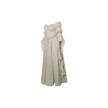 Vestido de disfraz medieval y renacentista, vestidos de época victoriana y regencia para mujeres - Grande / Extragrande + Beige - Ver 2