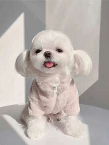 Warm Thermal-Lined Faux Fur Jacket, Teddy Bear Style Winter Coat For Small/Medium Dogs, Soft & Cute Pet Outerwear