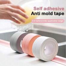 1 Roll 3.2M Waterproof Mildew-Proof Bathroom Sealing Strip, Self-Adhesive Sealant Tape For Kitchen And Bathroom, Waterproof Tape To Prevent Moisture, Decorative Sink Sealing Sticker, Suitable For Workshop, Kitchen, Bathroom, Home, Random Color And Style (Suitable For Smooth Surface, Ensure The Application Surface Is Clean And Flat Before Use)