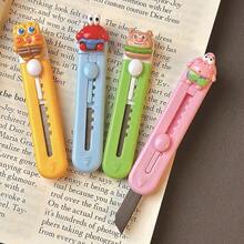 1pcs  Cute Cartoon Bear Utility Knife - Box Cutter With Locking Blade, Small Cutter For Students, Office, Craft & Unboxing Durable Plastic Cartoon Utility Knife - School Supplies For Handcraft & Paper Cutting Retractable Blade Cartoon Paper Cutter - Cute Office & Home Package Opener Cute Cartoon Utility Knife - Portable Package Opener For Home & Journaling - 隨機 - 查看 4