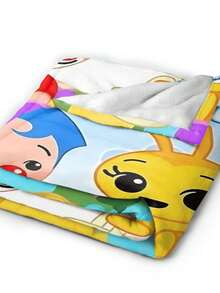 Plim Plim Anime Flannel Blanket For Girls Boys Anime Gifts Throw Blanket Cozy Plush Flannel Fleece Print Blankets Double-Layer Blanket Lightweight Fuzzy For Bed Decor - 黑色 - 查看 5