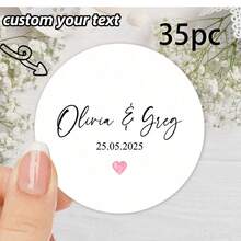 35 Stück personalisierte Hochzeit Dankeschön Aufkleber - 17 Stile, Gastgeschenk Aufkleber, Party Gastgeschenk Etiketten, Süßigkeitenverpackung Aufkleber, Hochzeit Umschlag Siegel - Einfach zu verwenden, wasserfest, personalisierter Schmuck, personalisierte Geschenke, personalisierte Hochzeit, angepasste Aufkleber, Heim Erfrischung, Weihnachtsdekoration, für Einweihungsparty