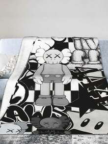 Kawss Kawaii Kaw Blanket Cozy Anime Gift Blanket - Premium Flannel Throw For Fans, Soft Cartoon Print For Sofa, Bed, Camping & Travel, Great Christmas Birthday Present - màu đen - Xem 6