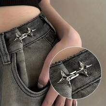 1/2/3/4 Pairs Luxury Adjustable Waist Cincher, Star Shaped Waist Tightener, Fashionable Waist Buckle For Jeans - Multicolor - View 3