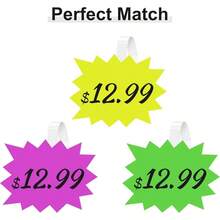 120 Pieces Starburst Signs Retail, 5*6.6 Inch Fluorescent Garage Stickers, Multicolor Signs Retail Store, Garage Supplies, Yard Stickers With PVC Sticky Transparent Strip - Colorful - View 5
