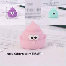 1 Stück/10 Stücke neuartige Stifthalter & Stifte in Kothaufen-Form - Lustige, kreative Büro-Schreibtischzubehör, geeignet für Büro, Schule oder Lernbelohnungen, braun mit verspieltem Gesichtsdesign, süße Schreibwaren, 10 Stücke Set, 1 Stück Farbe